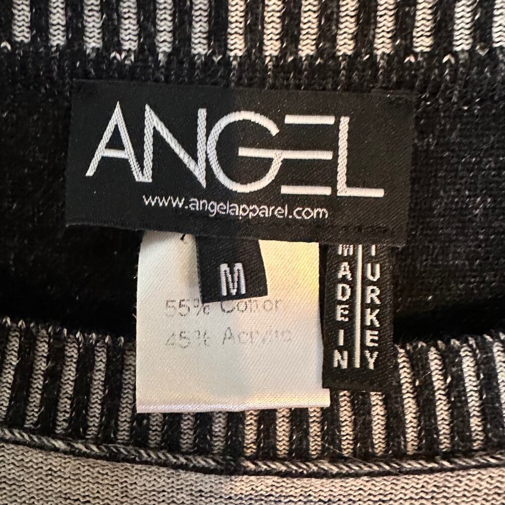 Angel Apparel Smiley Face Peace Sign Knit Sweater Top Womens M - Picture 6 of 6
